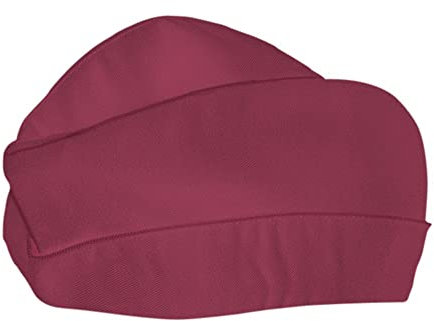 EXNER Schiffchen, Mütze, Kopfbedeckung, in Einheitsgröße, einstellbar, für Koch, Bäcker, Konditor in Küche, Bäckerei, Konditorei, Baumwoll-Mischgewebe, Farbe bordeaux