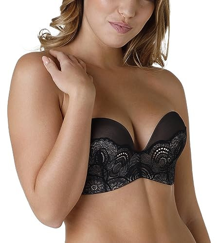 Wonderbra Women Refined Glamour Ultimate Strapless Bra, Black, 34C
