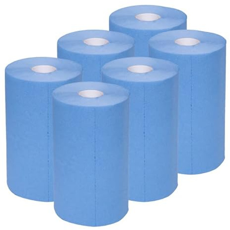 STIER Rouleaux d'essuie-tout Basic 3 épaisseurs L 30cm x l 23cm, 6 rouleaux, 230 feuilles, 100% cellulose, essuie-tout bricolage 6 pièces
