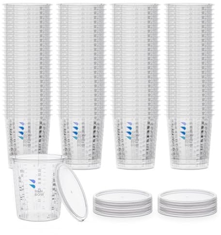 BenBow Vaso Medidor Profesional 100x 385ml con 12x Tapa - Escala Diversa - Vaso Con Escala