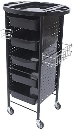 SHZICMY Friseurwagen Arbeitswagen Rollwagen Stapelboy Friseur Arbeitswagen Wagen Bedienungswagen Wagenschrank Freistehend Rollwagen Rollcontainer Trolley Haarpflegetrolley 5 Schubladen
