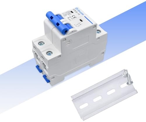 2 Polig PV Sicherungsautomat 32A，DC-Leitungsschutzschalter 500V, DC Trennschalter für Solaranlage, Photovoltaik, Wohnmobil, DIN-Schienenmontage