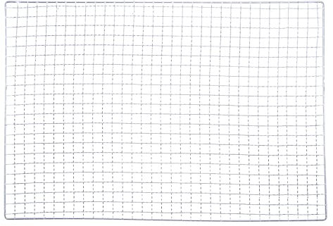 sourcing map 2pcs Square BBQ Grill Net 40x60cm Galvanized Iron Barbecue Mesh Mat for Baking Smoking Charcoal Grilling Roasting