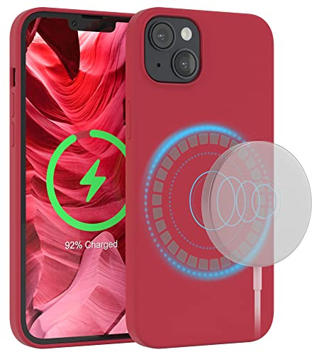 EAZY CASE - Silikonhülle kompatibel mit iPhone 14 Plus Hülle mit Qi Charging Silikon Case weich stoßfeste Handyhülle Schutzhülle Kameraschutz Dünn Schutz Cover TPU Bumper in Beere