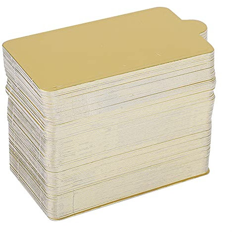 Bandeja para Magdalenas, Bandeja para Exhibir, Repostería, Rectangular, Cartón, Mousse, Alfombrilla para Tarjetas, Mousse, Base para Tartas, Oro, 100 Unidades para Papel Dorado, (rectángulo grande)