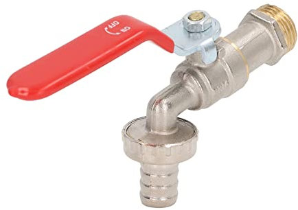 Wasserschlauch Absperrventil, Spüle Schlauch Adapter, Ersatz Wasserventil aus Messing, Gartenschlauch Anschluss für Den Hausgebrauch, 1/2 Zoll Auslass, 3/4 Zoll Einlass