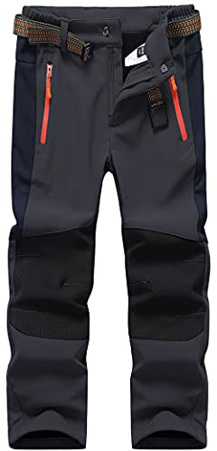 DAFENP Pantalones Nieve Trekking Niño Niña Impermeables Forro Polar