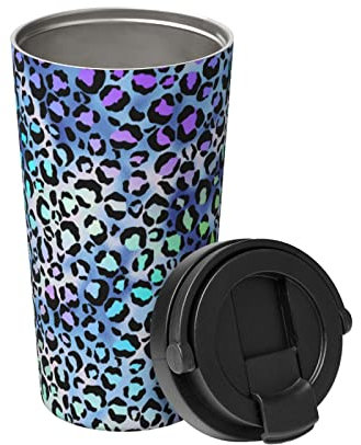 501 Thermobecher Leopardenmuster, Auf, Steigung, Hintergrund Kaffeebecher Vakuum Becher Aus Edelstahl Mit Deckel Edelstahl Travel Mug, Für Kaffee Oder Tee, Wasser, 17 Unzen