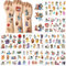 Bluey Tattoo Kinder, 8 Blätter Temporäre Kindertattoos Aufkleber, 180+ Stile Sticker Set für Mädchen Jungen, Geburtstagsgeschenke Kindergeburtstag Mitgebsel Festival Party Deko