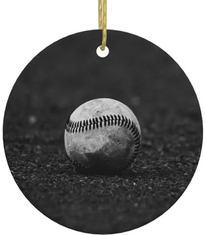 Elegante Baseball-Weihnachts-Keramik-Ornamente – ideale Dekoration für festliche Jahreszeiten