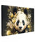 MuchoWow© Impressions sur Toile 90x60 cm Deco Tableau Murale Decoration Salon Peinture Tableaux Chambre Toiles Maison Panda - Ours Panda - Animaux sauvages - Fleurs