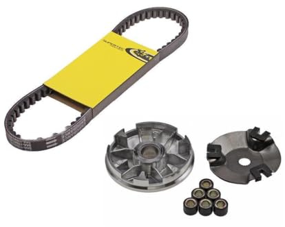 Variomatik & Keilriemen Set passend für Minarelli 50ccm 2-Takt – Aprilia SR 50, Yamaha Aerox, MBK Booster, Malaguti F12, Beta Ark, Italjet Dragster u. v. m. – Antriebssatz inkl. Gewichte