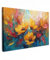 MuchoWow© Leinwand Groß 120x80 cm XXL Deko Schlafzimmer Aesthetic Leinwandbilder Wohnzimmer Gemälde Foto Geschenk Living Room Decoration Blumen - Dahlie - Kunst - Orange - Aquarell