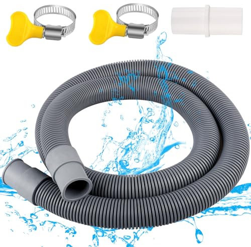 Dncvb Ablaufschlauch Verlängerung Waschmaschine 1M Abwasserschlauch Waschmaschine Ø 20mm Universal Waschmaschinenschlauch inkl Verbinderl und 2 Schlauchschellen für Geschirrspüler Waschmaschine