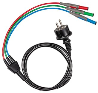 Testboy Prüfadapter Schuko für TV 456, Schukostecker (direkte Messungen an Netzsteckdosen, schneller Anschluss, sichere Messung, hochwertiges Werkzeug, Schuko Stecker)