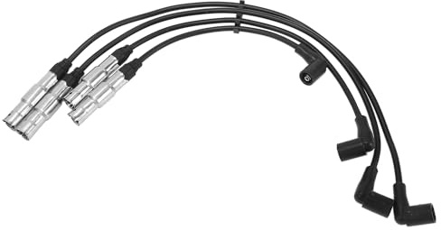 QUARKZMAN Zündkabelsatz Zündspulenkabel Für Audi A3 1996-2003 4 pc Schwarz | Hitze Beständiges Silikon,Nickel,Edelstahl,OE 06A905409A,Für VW Golf IV 97-04,Für VW Bora 98-05,Für Seat Leon 99-06