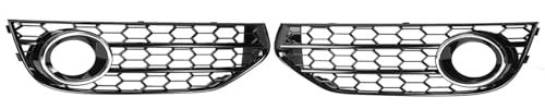 VLZUNO 2X Auto-Nebelscheinwerfer-Grill, Nebelscheinwerfer-Abdeckung, for Audi, for A4 B8, for ALLROAD, for Quattro for Wagon 2009–2015 Kühlergrillabdeckung für Nebelscheinwerfer(Silver)