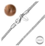 LOLIAS Silberkette Damen 925 Ohne Anhänger Diamant Halskette Kette Damen Silber 1.9 MM Lange Silberkette Choker Halskette für Damen Herren Glitzernde Schmuck Geschenke 40/45/50/55CM