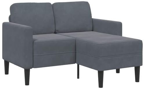 ChicAbode 2-Sitzer Sofa mit Chaiselongue L-Form Dunkelgrau 125cm Sofa für Schlafzimmer Polstersofa Loungesofa Sitzmöbel Polstermöbel Designsofa Wohnzimmersofa Samt