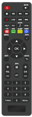 AULCMEET Telecomando di Ricambio Compatibile con Ricevitore Satellitare TivùSat Telesystem 1080P TS9018HEVC ODE718HEVC TV Digitale HD Satellitare