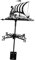 PartyKindom girouette voilier Direction du Vent décoratif girouette pour voilier Indicateurs de Direction du Vent girouette de pelouse indicateur de Direction du Vent en métal Fer forgé Noir