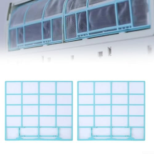 2 filtri per condizionatore d'aria, filtri antipolvere per condizionatori d'aria da parete, schermo antipolvere da appendere per unità interna, previene l'accumulo di polvere (32 x 27,5)