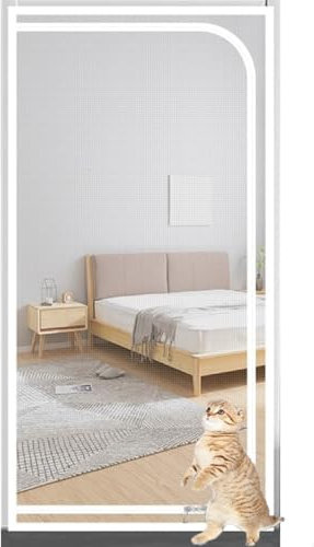 Zanzariera For Gatti Personalizzata, Porta A Rete Rinforzata Resistente Ai Gatti, Porta A Zanzariera Con Cerniera, Porta(100x220cm)