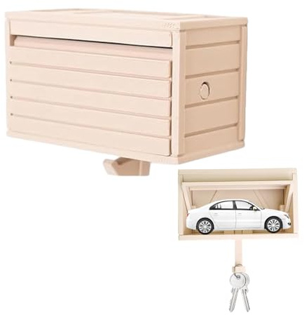 TUBAWD Car Garage Key Holder, Garage Key Holder, Keys Holder for Wall, 3D Printed Keys Organizer Funny Wall Mount, Easy Installation Keys Rack for Entryway Office Home Cars (White)