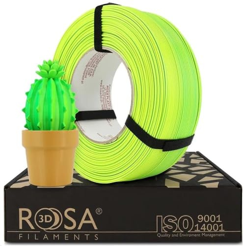 ROSA3D Magic PLA Silk Filament 1.75 mm für 3D Drucker, Neon Mojito Refill 1 kg
