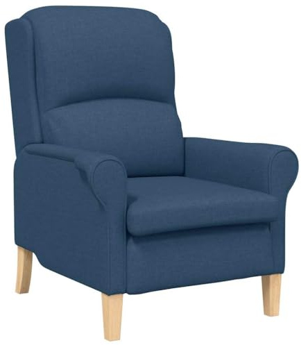 vidaXL Armchair Blue 76 x 94 x 102 cm Fabric, Stylish Armchair, Modern Ergonomic Chair, Chic Seating, Durable Plush Lounge Furniture, Comfortable Indoor