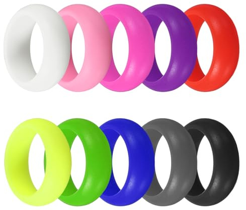 YELARXI Sport Silicone Rings, Rubber Wedding Bands, Men's and Women's Engagement Rings