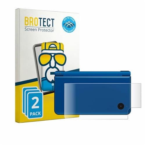 BROTECT 2 Stück Full-Cover Schutzfolie für Nintendo DSi XL (Gehäuse) Full-Screen Displayschutz-Folie [3D Curved, Anti-Fingerprint, Kristall-Klar]