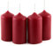 Idena 4-er Stumpenkerze/Rot / 40 x 80 mm, Wachs, 8.4x8.3x8.1 cm