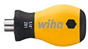 Wiha ESD-Bithalter / Schraubendreher mit Bitaufnahme / elektrostatisch ableitender Bitgriff mit Sprengring / 57 mm / 1/4