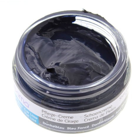 Bama Leder Pflegecreme 50ml Tiegel Glas für Lederfarbe DUNKELBLAU