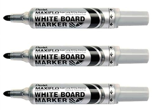 Pentel 3 Marker für Whiteboard MWL5S MWL5 M schwarz