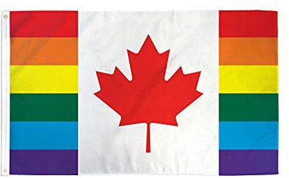 AZ FLAG Bandiera Canada Gay 150x90cm - Bandiera Canadese Arcobaleno 90 x 150 cm