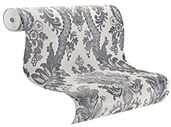 Ascot Wallpaper Goodwood Damask Dark Grey Wallpaper