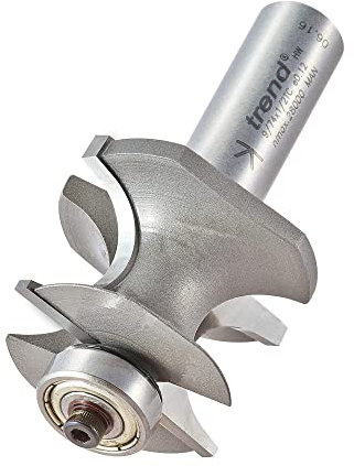 Trend Professional Bearing Guided Corner Bead Router Cutter, 1/2 Inch Shank, 38.1mm Cut Diameter, 16mm Bearing Diameter, 9.5mm Radius, 9/74X1/2TC