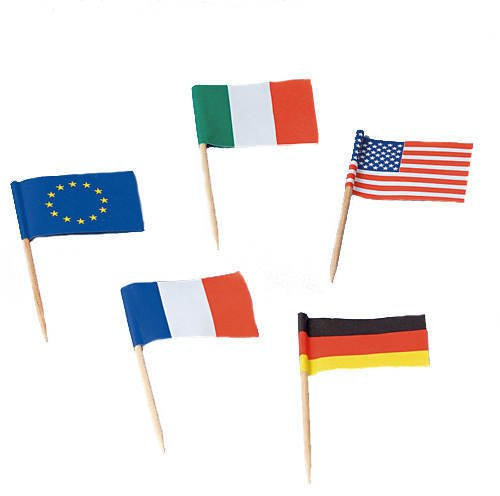 100 Flaggen-Picker Gemischte-Flaggen Party Büffet