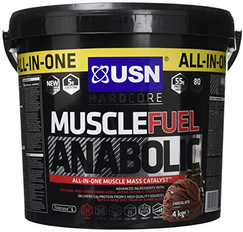 USN Muscle Fuel Anabolic - Protéines en Poudre pour Shaker Protéiné, Musculation, Saveur Chocolat, 4 kg, NMUS011