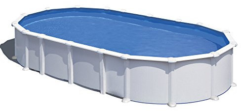 Piscina Gre KITPROV7388 Haiti. - Piscina fuori terra in acciaio, ovale in acciaio, colore bianco. Piscina scomponibile per Giardino. 730 x 375 x 132 cm