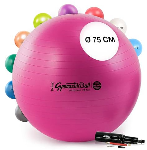 PEZZI Original Pezziball MAXAFE 75 cm m. Pumpe rubinrot Gymnastikball