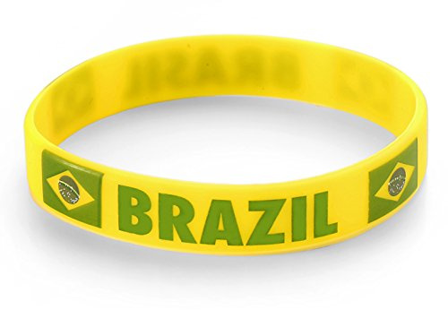Brazil Yellow World Cup Sports Event Football Country National Flag Silicone Wristband
