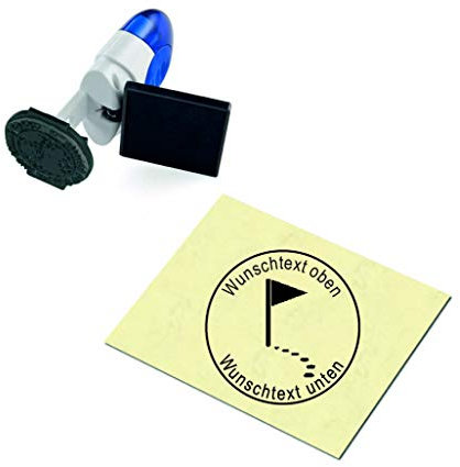 Geocachingstempel Ziel Fahne - mit persönlichem Namen - Ø 24 mm - 3 Farben