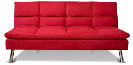 Designetsamaison Banquette Clic Clac 3 Places Rouge - Vanan