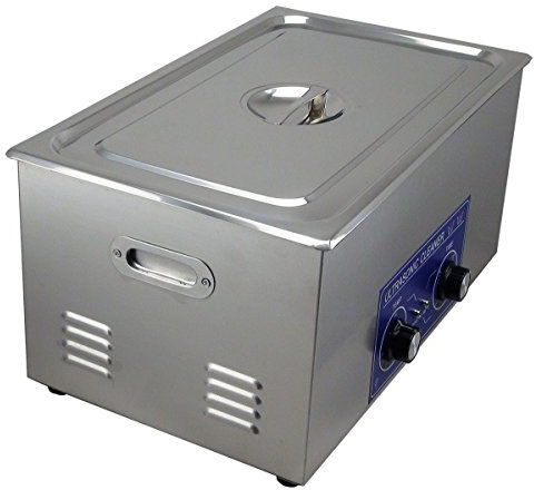Jakan - Pulitore a ultrasuoni in acciaio INOX meccanico, con timer e riscaldamento, 30L, Grigio.