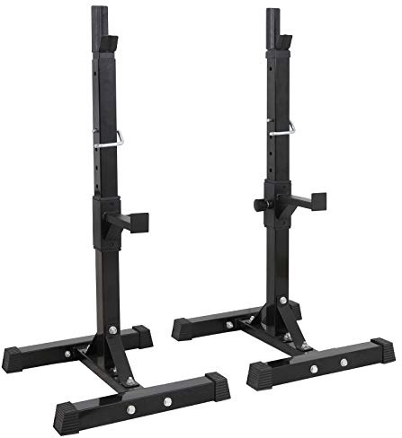 F2C Max Load 550Lbs Pair of Adjustable Squat Rack 41-66 Sturdy Steel Barbell Rack Free Bench Press Stands GYM/Home Gym Portable Dumbbell Racks Stands