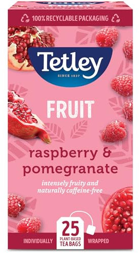 Tetley Bustine di tè al lampone e melograno, confezione da 25
