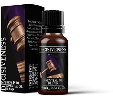 Mystix London | Decisiveness Essential Oil Blend | 10ml | Basil, lemon and peppermint create a bright herbal citrus aroma with cool mint undertones.